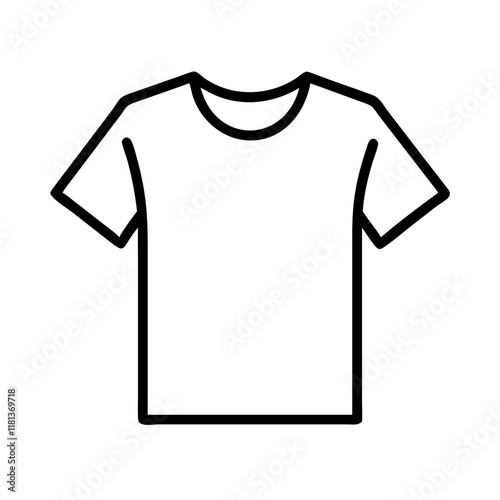 t shirt icon, dress line art, dress vector - simple black line art icon of t shirt perfect for logos, and dress-themed designs.