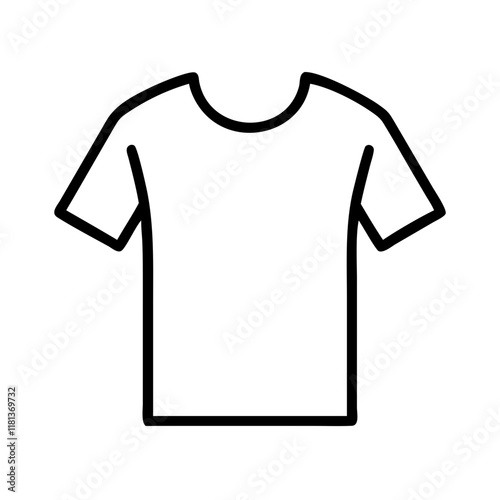 t shirt icon, dress line art, dress vector - simple black line art icon of t shirt perfect for logos, and dress-themed designs.