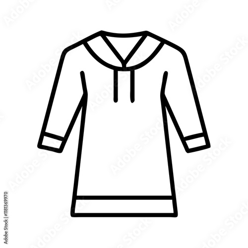 tunic icon, dress line art, dress vector - simple black line art icon of tunic perfect for logos, and dress-themed designs.