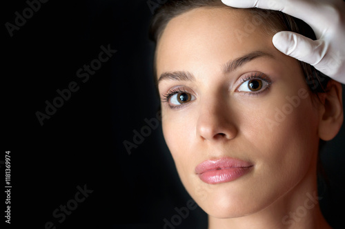 Close up of a woman's face during a cosmetic examination
 photo