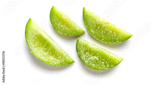 Wallpaper Mural Sliced Peas Sliced Winter melon isolated on a white background Torontodigital.ca