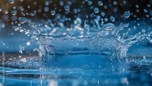 Crystal Clear Water Splash with Dynamic Droplets