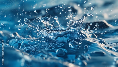 Crystal Clear Water Splash with Dynamic Droplets