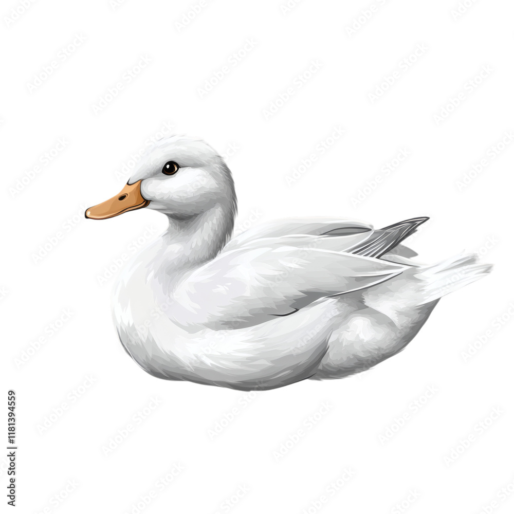white duck isolated on white transparent background white duck isolated on white transparent background