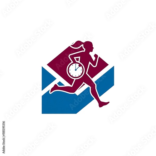 Time Management: Runner Silhouette Logo  photo