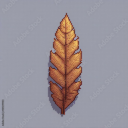 Handcrafted pixel art cross stitch fern leaf pattern