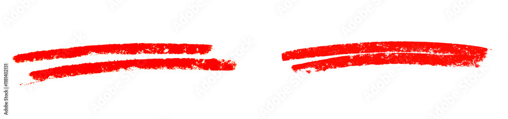 2 Kreidestreifen in rot zum Durchstreichen oder Unterstreichen 2 Kreidestreifen in rot zum Durchstreichen oder Unterstreichen