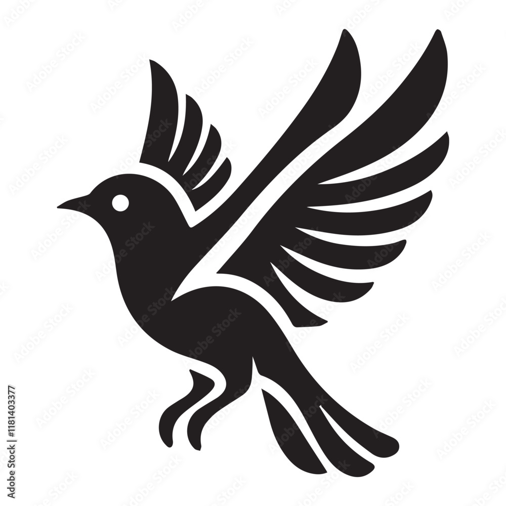 Bird flying Silhouette vector illustration for logo design and graphical art isolated on a white background, cute bird vector design Bird flying Silhouette vector illustration for logo design and graphical art isolated on a white background, cute bird vector design
