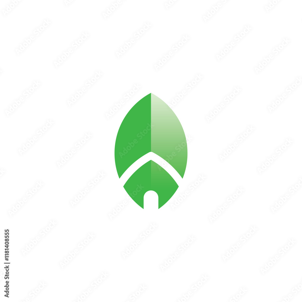 Leaf Home Logo Simple Design. Eco House Icon Leaf Home Logo Simple Design. Eco House Icon