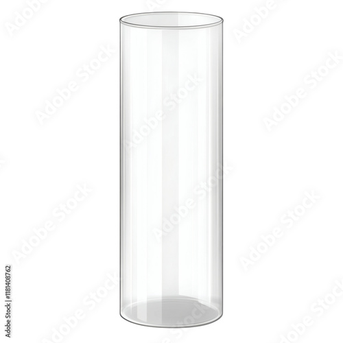 White plastic tube isolated on white transparent background