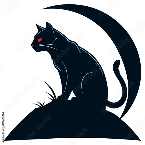 design a cat dark and mysterious mascot icon