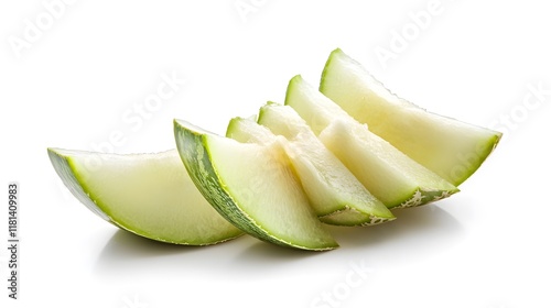 Sliced Field beans Sliced Winter melon isolated on a white background photo