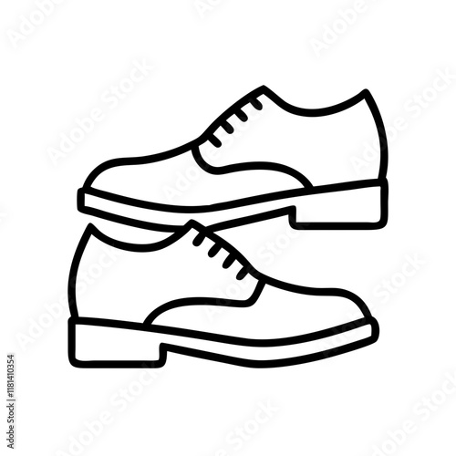 brogues icon, footwear line art, footwear vector - simple black line art icon of brogues perfect for logos, and footwear-themed designs.