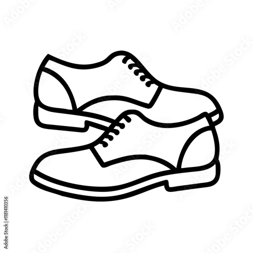 brogues icon, footwear line art, footwear vector - simple black line art icon of brogues perfect for logos, and footwear-themed designs.