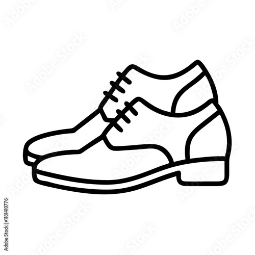oxfords icon, footwear line art, footwear vector - simple black line art icon of oxfords perfect for logos, and footwear-themed designs.
