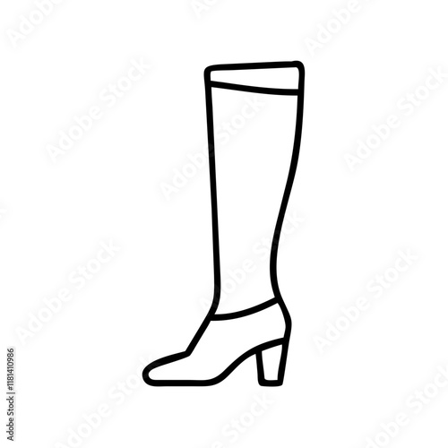 thigh high boots icon, footwear line art, footwear vector - simple black line art icon of thigh high boots perfect for logos, and footwear-themed designs.