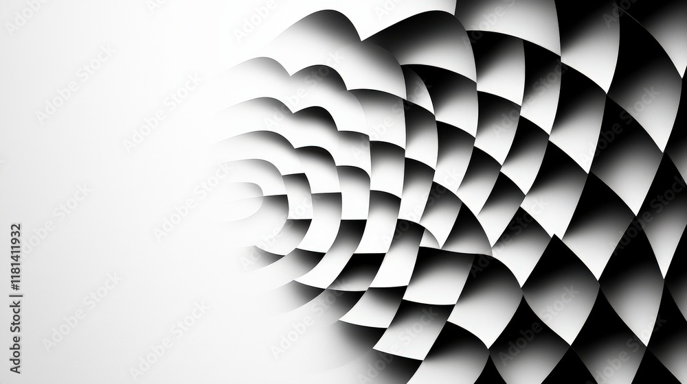Obraz premium A shadow cast by a geometric pattern, adding depth, isolated on white background