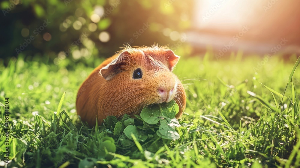 Guinea Pig Eating Fresh Greens Guinea Pig Eating Fresh Greens