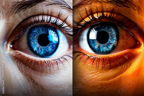 humans have two eyes positioned to provide overlapping fields of