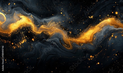 Liquid, art and marble pattern for creative wallpaper or ripple texture as flow background, design or bubbles. Painting, fluid and acrylic ink swirl with galaxy splatter or splash, Generative AI
