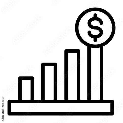 Revenue Vector Line Icon Design