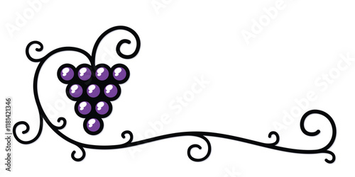 The stylized symbol of grapes.
