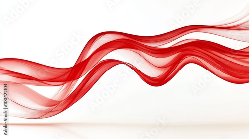 Red Abstract Flowing Waves Graphic Design