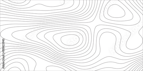 Abstract white contour wave lines topographic background, lines map seamless pattern, modern wallpaper texture and realistic design used for banner and posters, mountain relief geographic pattern.