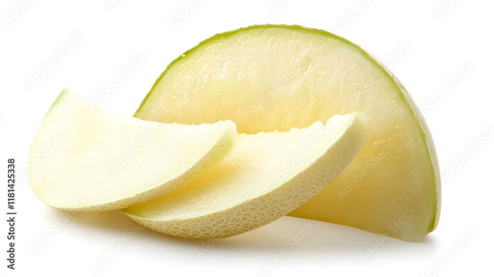 Sliced Ginger Sliced Winter melon isolated on a white background Sliced Ginger Sliced Winter melon isolated on a white background