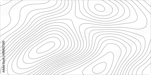Abstract white contour wave lines topographic background, lines map seamless pattern, modern wallpaper texture and realistic design used for banner and posters, mountain relief geographic pattern.