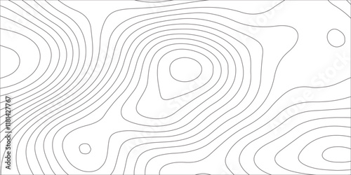 Abstract white contour wave lines topographic background, lines map seamless pattern, modern wallpaper texture and realistic design used for banner and posters, mountain relief geographic pattern.