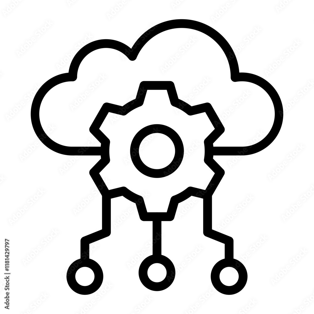 Cloud Computing Vector Line Icon Design Cloud Computing Vector Line Icon Design