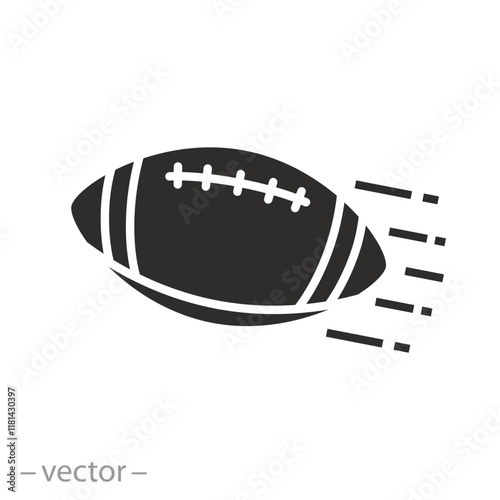 icon of american football ball, flat vector illustration