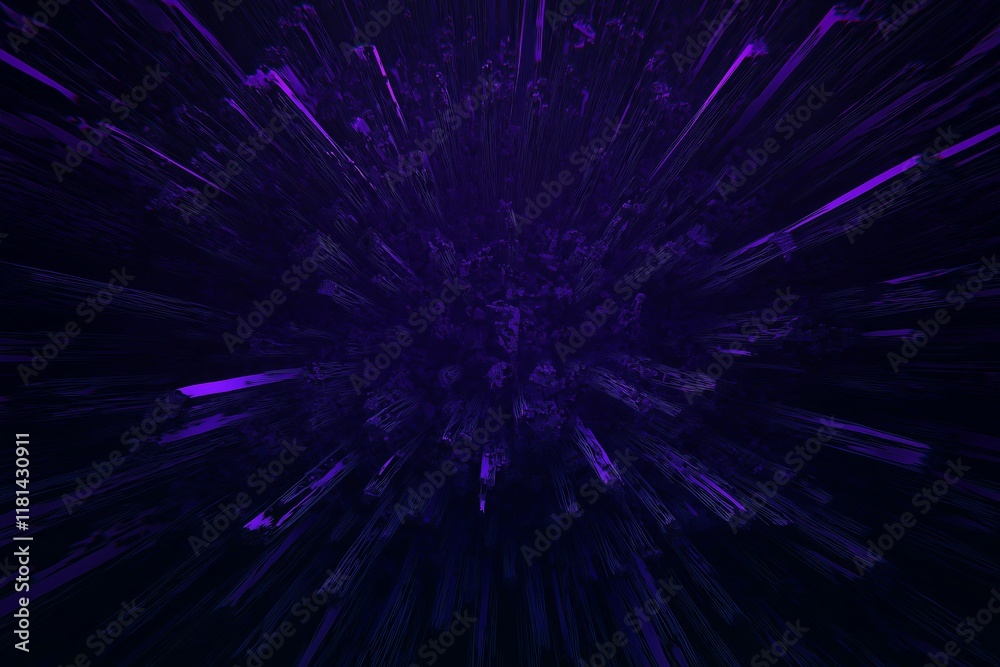 Fototapeta premium A fractal starburst exploding into vibrant fractal shards across the cosmos.