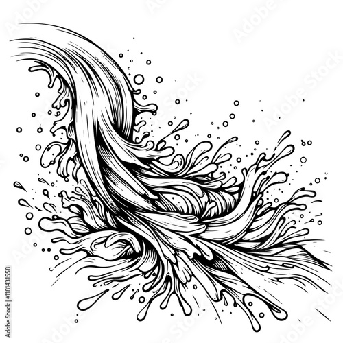 Dynamic Splashing Wave Artwork vector illustration