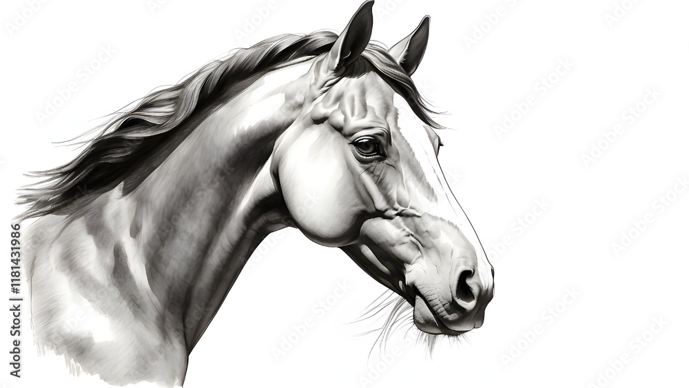 horse isolated on white background horse isolated on white background