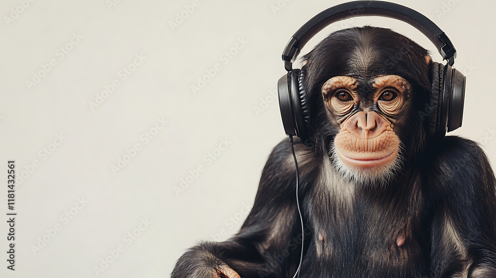 Chimpanzee with Headphones Chimpanzee with Headphones