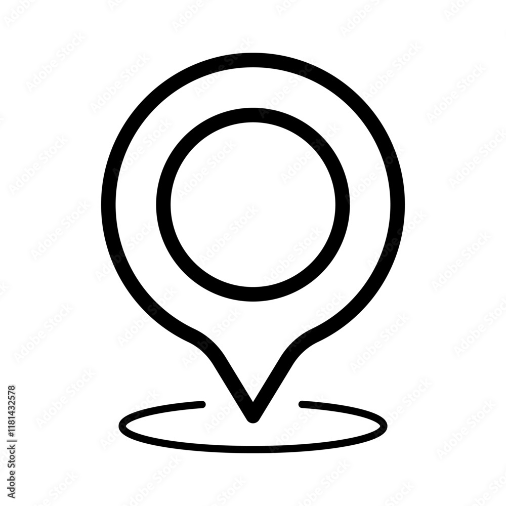 Circle Location map pin icon outline vector illustration Circle Location map pin icon outline vector illustration