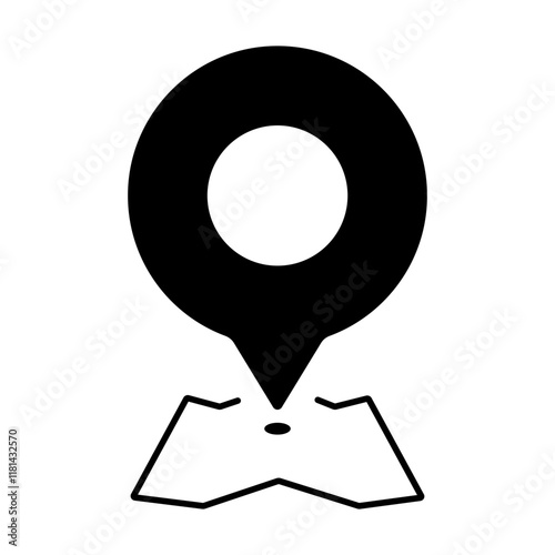 Circle Location pin on map icon vector illustration