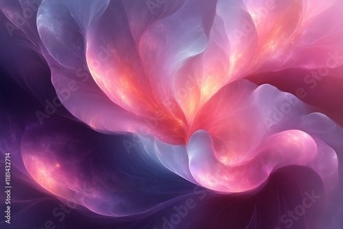 Abstract pink and blue swirling nebula.