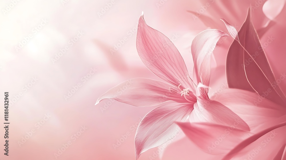 Fototapeta premium Delicate Pink Flower Petals Softly Bloom