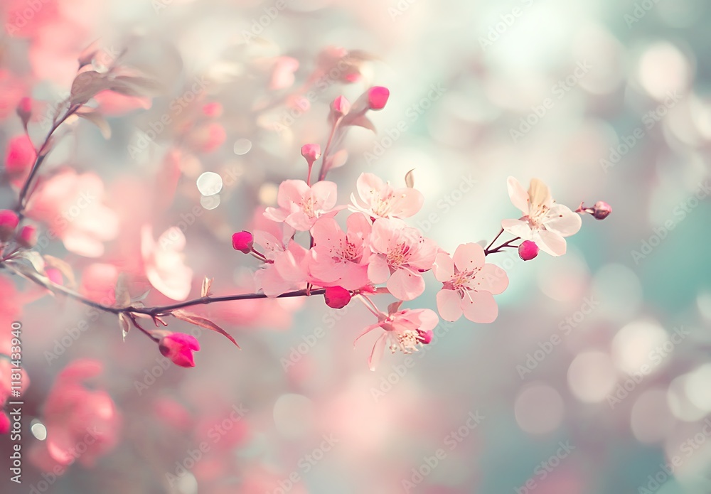 A soft pastel bokeh background with delicate pink and peach hues A soft pastel bokeh background with delicate pink and peach hues