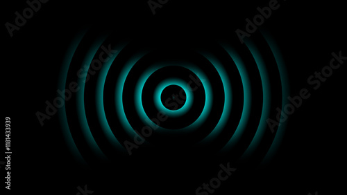 Radio wave station signal Isolated on Black background
