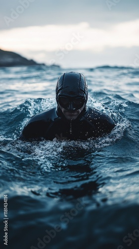 Diver explores clear waters and marine life in tropical ocean during daylight...