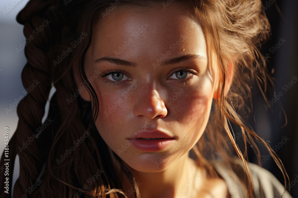 Close-Up of a Woman with Flawless, Natural Skin and No Makeup Close-Up of a Woman with Flawless, Natural Skin and No Makeup