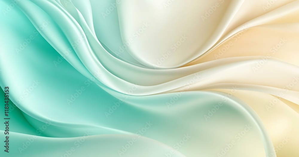 Fototapeta premium Abstract blurred background with soft colors of teal and beige
