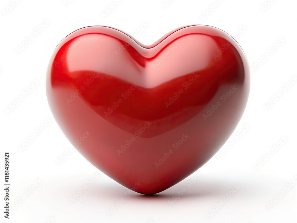 High-resolution stock photo: a realistic red heart, isolated on a white background, captured at night. High-resolution stock photo: a realistic red heart, isolated on a white background, captured at night.