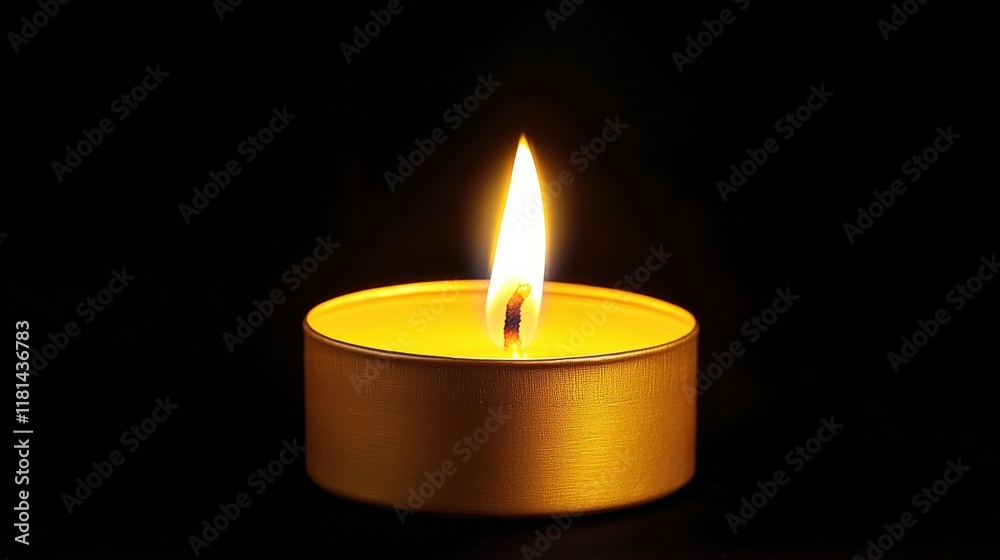 A glowing candle flame flickers gently, casting a warm light in the darkness, creating a serene and calming atmosphere. A glowing candle flame flickers gently, casting a warm light in the darkness, creating a serene and calming atmosphere.