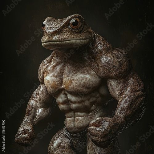 Muscular Frog-Human Hybrid with Intense Stare
 photo