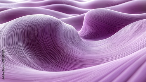 Purple Abstract Waves: A Serene Digital Landscape of Flowing Lines and Gradient Colors.  Nature-Inspired Design, Smooth Texture, Dynamic Motion, Elegant Curves photo